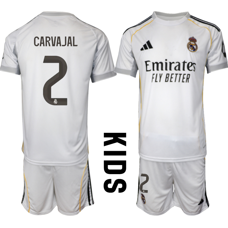 Youth 2025-2026 Club Real Madrid home white #2 Soccer Jersey  01->paris st german jersey->Soccer Club Jersey